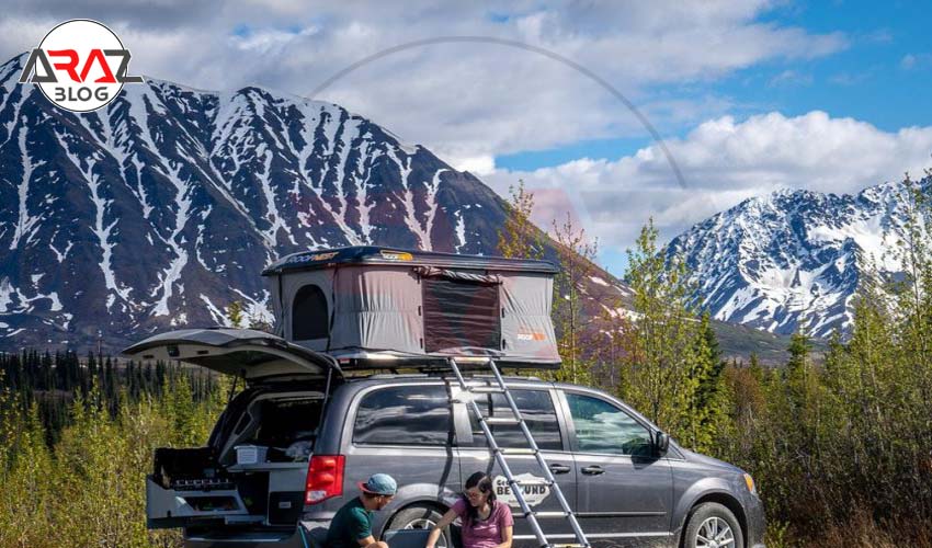 کمپ با خودرو در در طبیعت
